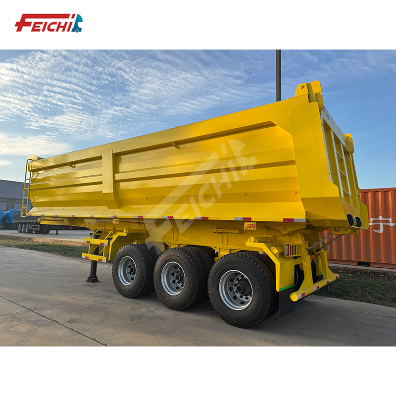 3 Axles 60 Tons U-Type Tipper Semi-Trailer Transport Sand Coal Stone Rear Tipping Semi-Trailer