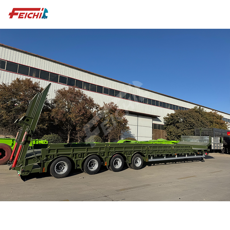 4 Axles Lowbed Semi Trailer for Excavato