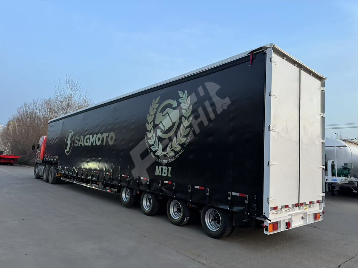 4 Axles Side Curtain Semi Trailer to be 