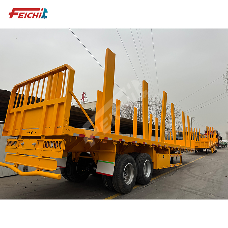 2 Axle Wooden Log Transport Flatbed Trai