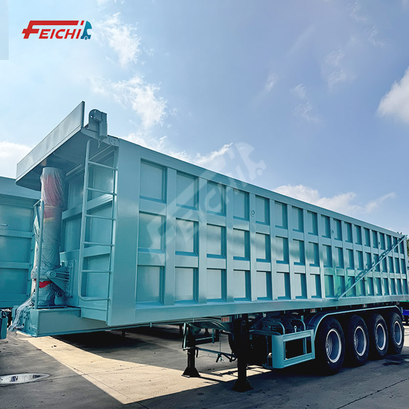 High-Capacity 4 Axles 80 Tons Rear Dump Semi Trailer Excellent Stability Dump Semi-Trailer 