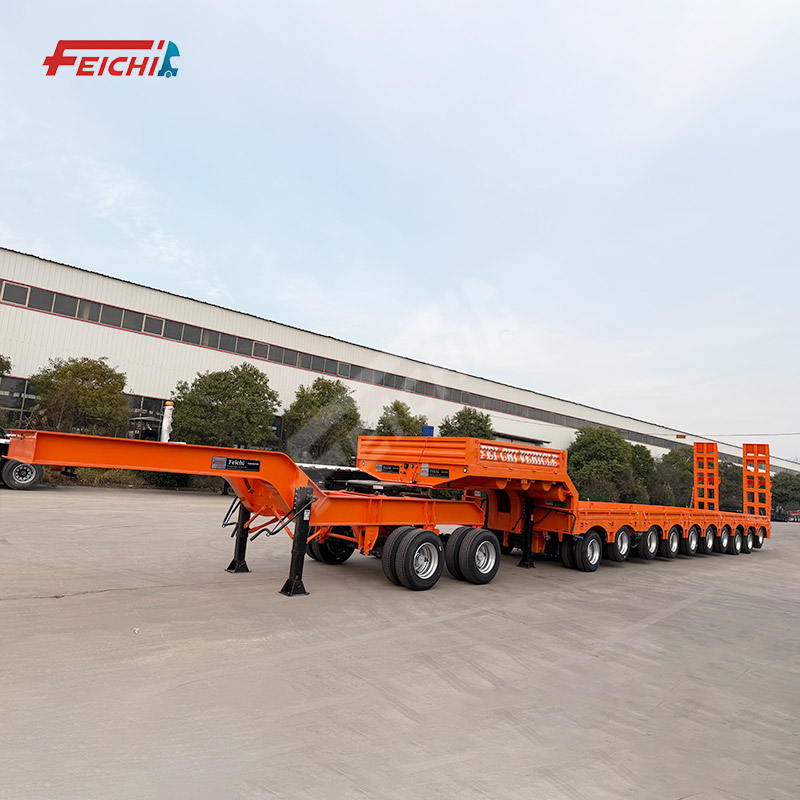 Heavy 10-Axle Low Bed Trailer with Dolly
