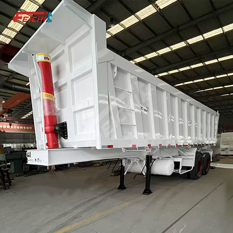 Customized 2 Axle Hydraulic Rear Dump Semi Truck Trailers Load Transport 40 Tons Tipper Semi Trailer