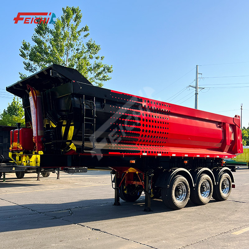 3 Axle 30 Tons Rear Dump Semi Trailer Bu