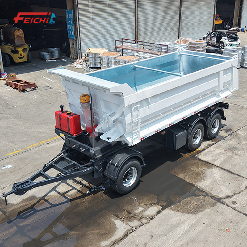 3-Axle Rear-Tipping Dump Trailer White F